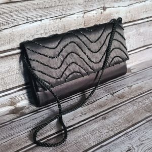 2 For $10 Style & Co Black Beaded Evening Clutch Bag